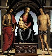 Pietro Perugino The Madonna between St John oil